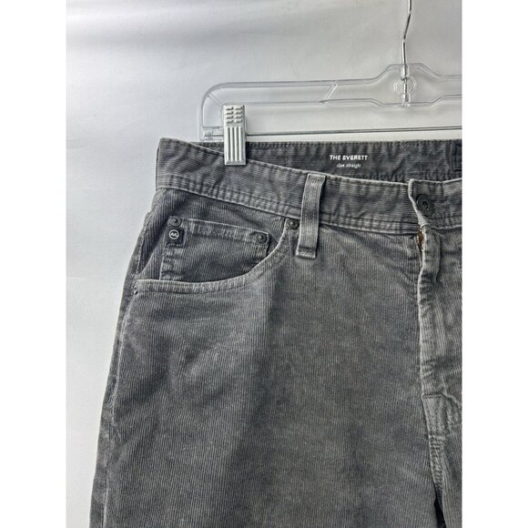 AG Adriano Goldschmied The Everett Pant Mens 32x34 Gray Corduroy Slim Straight - Picture 15 of 15